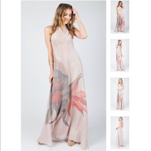 Mauve Floral Maxi Dress